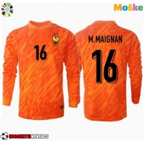 Moške Nogometnih dresov Francija Mike Maignan #16 Vratar Gostujoči EP 2024 Dolgi rokavi